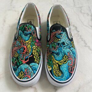NEW Vans Slip-On “Coral Reef” Print Canvas Size US Men 9 / Women 10.5 — (No Box)